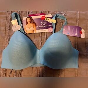 Hanes Women's Light Blue Comfort Bra